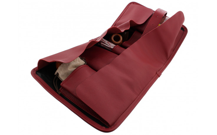 Burgundy and black roll pipe case by Claudio Albieri