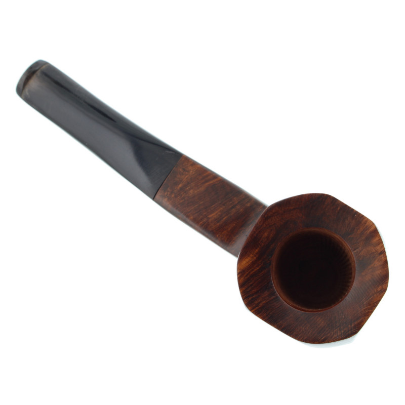 Cheap smoking pipe (horn mouthpiece, sandblasted) - La Pipe Rit
