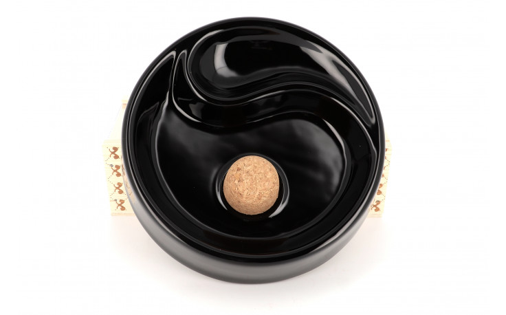 Ceramic ashtray for 1 pipe (black)