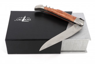 Laguiole knife corkscrew (briar wood, 12cm)