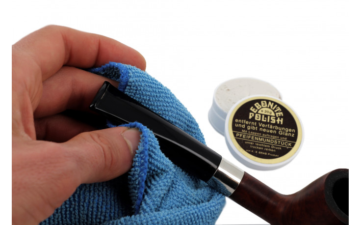 Pipe stem polish for ebonite mouthpiece