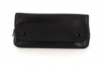 Tobacco pouch 3 pockets XL (black leather)