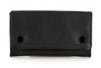 Simple tobacco pouch (black leather)