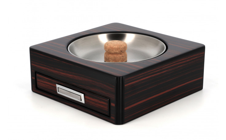 Pipe ashtray with knocker in ebony