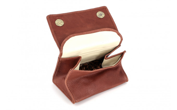 Mini Chacom leather tobacco pouch (havane)