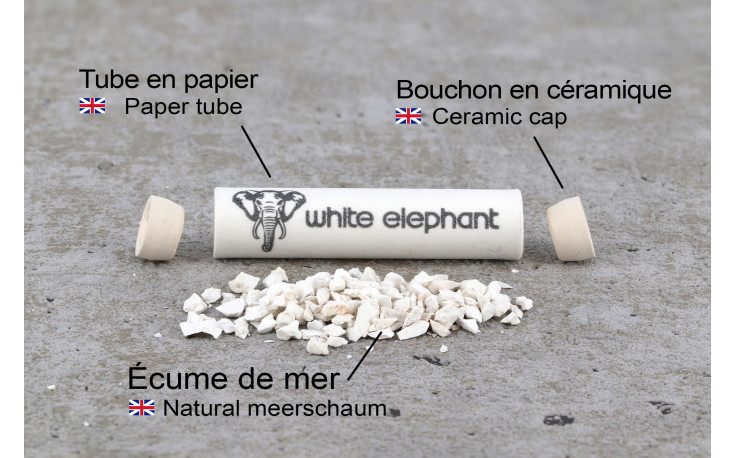 White-Elephant 9mm nature meerschaum filters (x150)