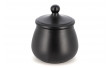 Ceramic tobacco jar (black matte with a handle)