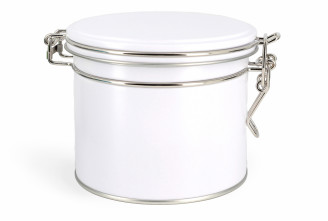 Metal tobacco jar (white) - La Pipe Rit