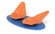 Tabletop pipe stand for 2 pipes by Claudio Albieri (blue and orange)