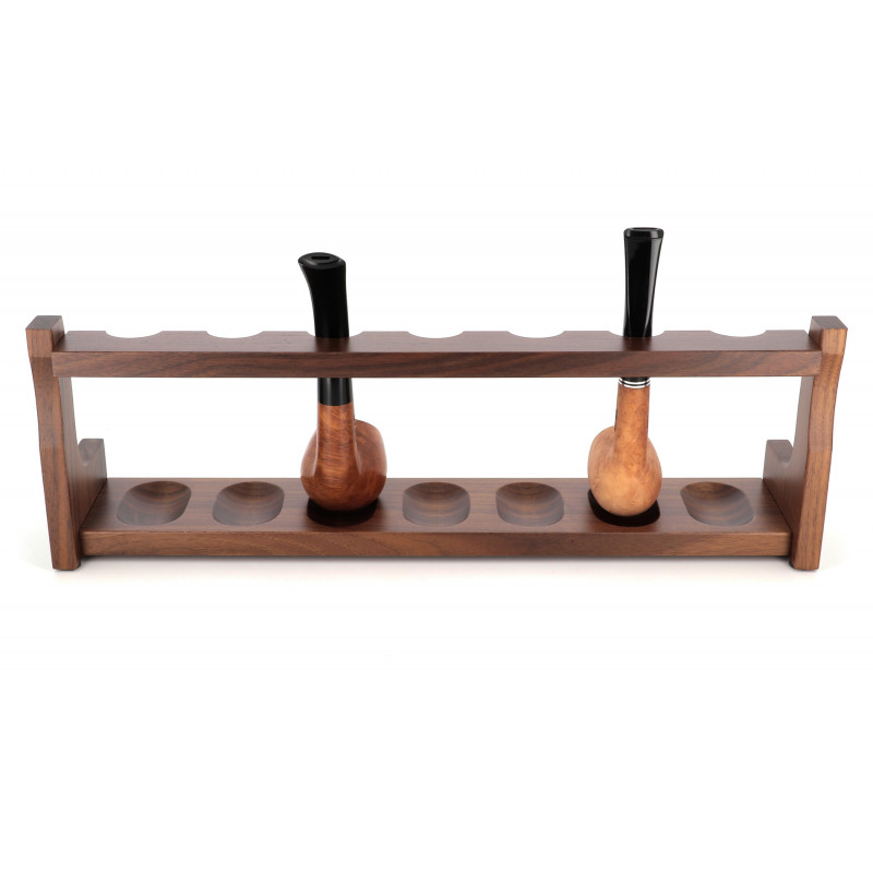 Pipe stand C207 walnut wood for 7 pipes - La Pipe Rit
