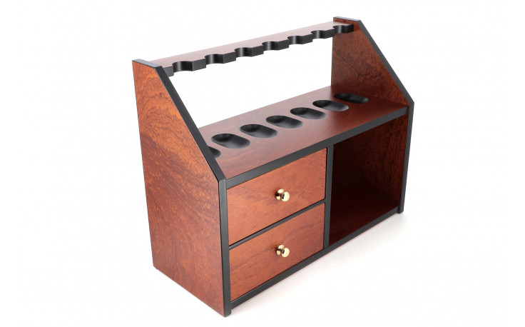 7 pipe rack 2 drawers in mahogany pomelè