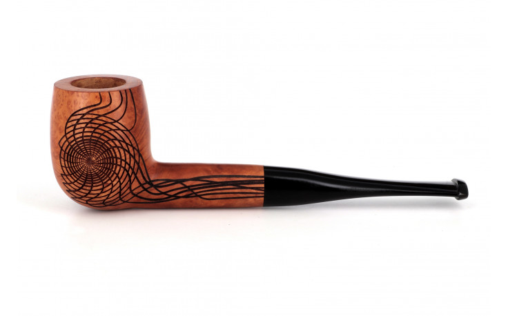 Eole pipe engraved with curls of smoke