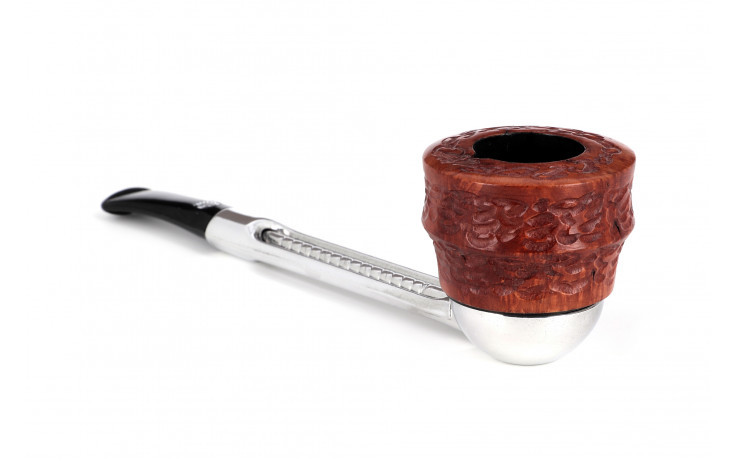 Falcon Plymouth straight rusticated pipe (half-bent stem)