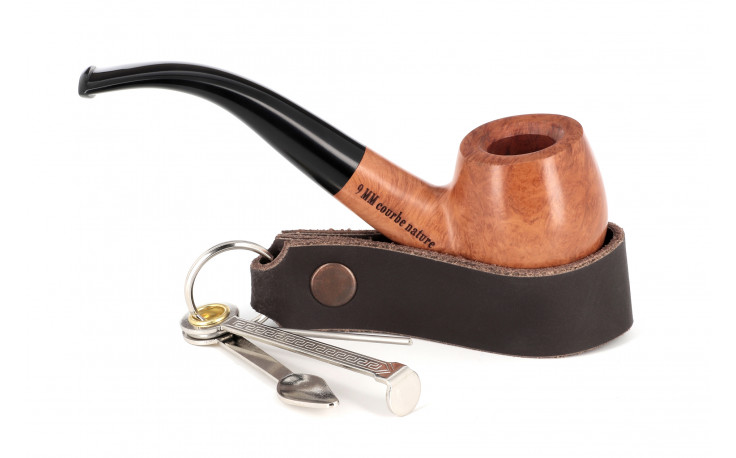 Eole pipe stand (brown leather)