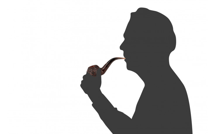 smoking pipe (horn mouthpiece, flat bottom)