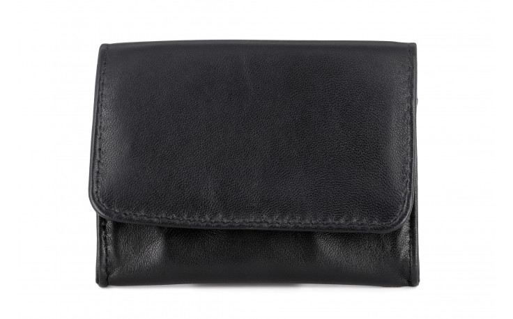 Small black leather pocket tobacco pouch