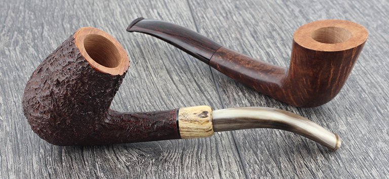 Pierre Morel pipes (cumberland and horn stems)